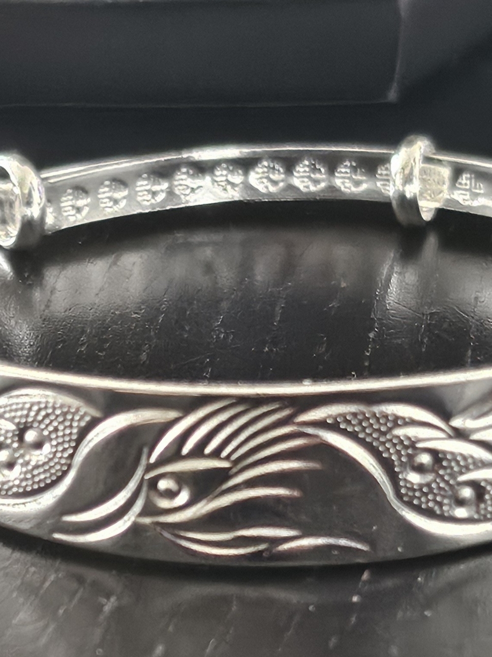 Sterling Silver Floral Engraved Bangle Bracelet - Women Jewelry
